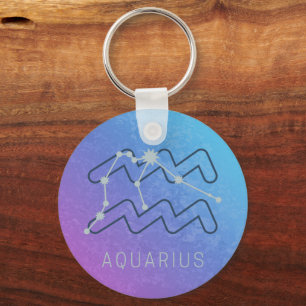 Chaveiro Aquarius Zodiac - Sinal de Estrela - Constelação d