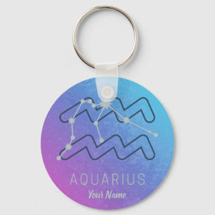 Chaveiro Aquarius Zodistar Sinal Watercolor Horoscope