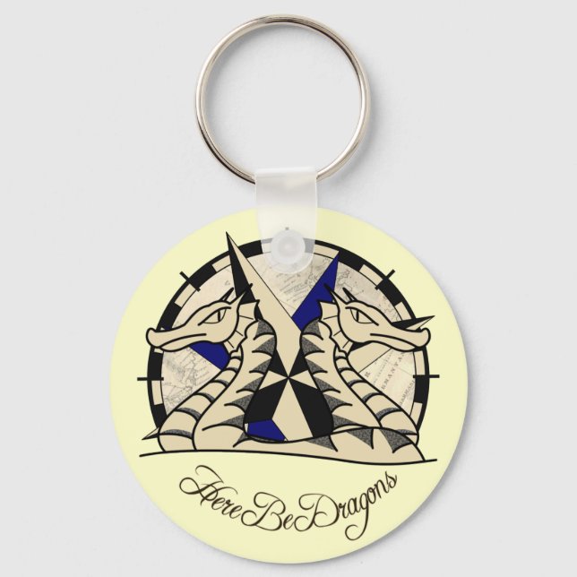Chaveiro Aqui Estejam Dragões - Keyring (Frente)