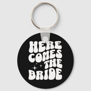 Chaveiro Aqui vem a noiva Groovy Bach Retro Despedida de so