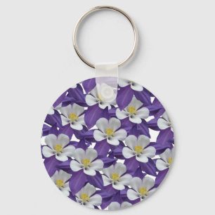Chaveiro aquilégia de Patten das flores roxas e