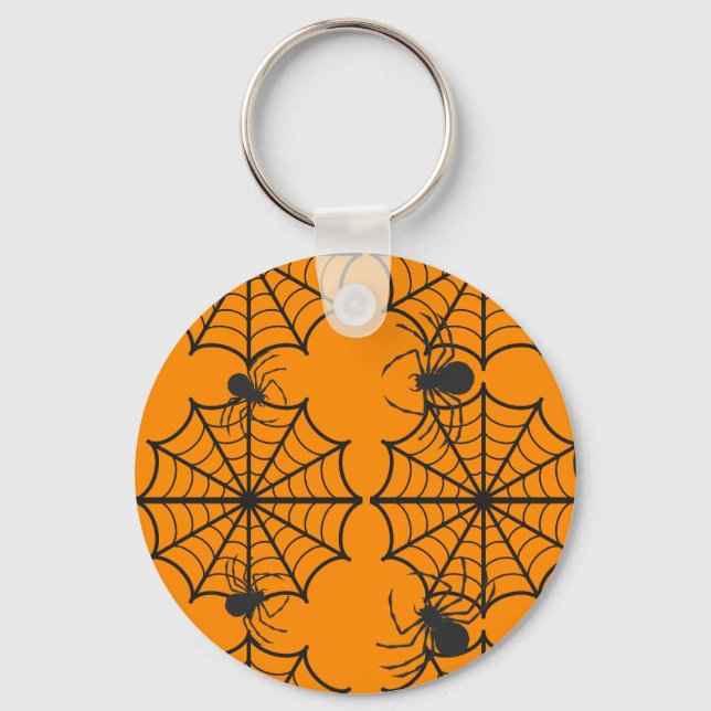 Chaveiro Aranha Assustadora Teia de Halloween (Frente)