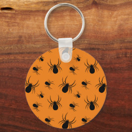 Chaveiro Aranha padrão de Halloween Preto e Laranja