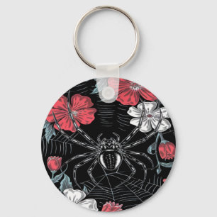 Chaveiro Aranha Romântica Escura Floral