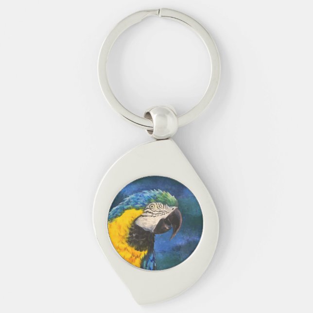 Chaveiro Arara azul e amarela Papagaio  (Frente)