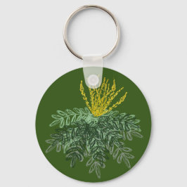 Chaveiro Arbusto Botânico Mahonia Desenhado à Mão Verde