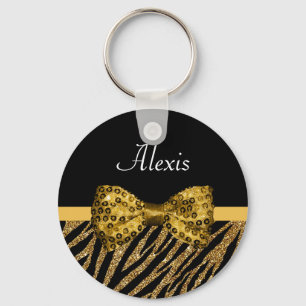 Chaveiro Arco Dourado elegante do Glitz do FALSO do