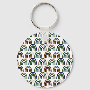 Chaveiro Arco-íris Boho Azul Verde e Marrom