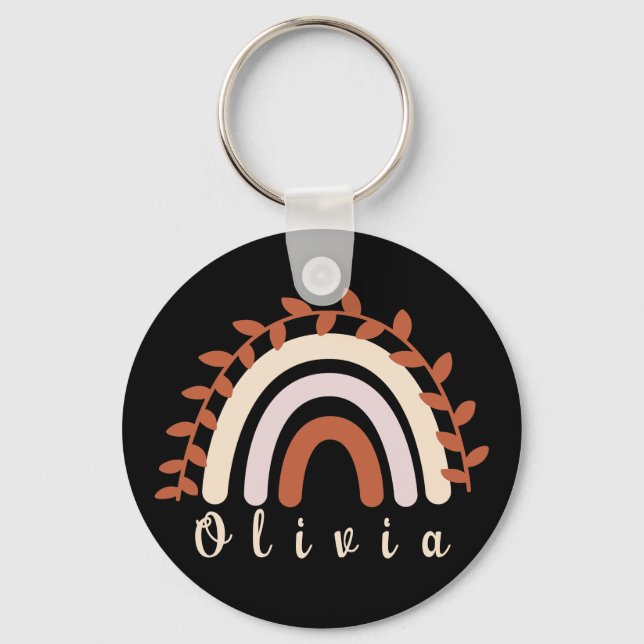 Chaveiro Arco-Íris Colorido com Nome Personalizado (Frente)