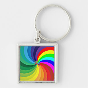 Chaveiro Arco-Íris Colorido Mandala