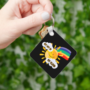 Chaveiro Arco-Íris Colorido Sai da Minha Nuvem