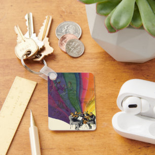 Chaveiro Arco-íris da música do vintage, dança do casal 