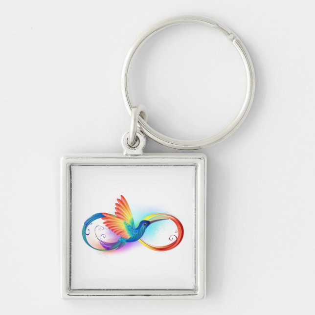 Chaveiro Arco-íris Hummingbird com símbolo Infinito (Frente)