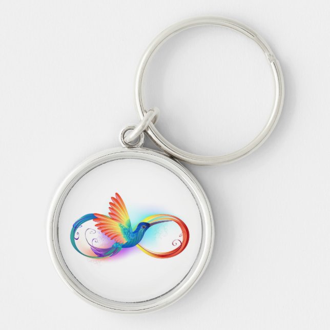 Chaveiro Arco-íris Hummingbird com símbolo Infinito (Frente)