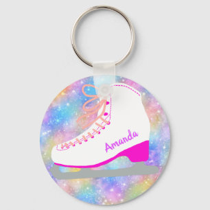 Chaveiro Arco-Íris Patinação no Gelo Personalizada Patru