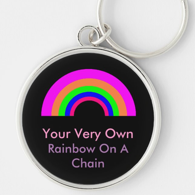 Chaveiro Arco-Íris PERSONALIZADO Em Cadeia (Frente)