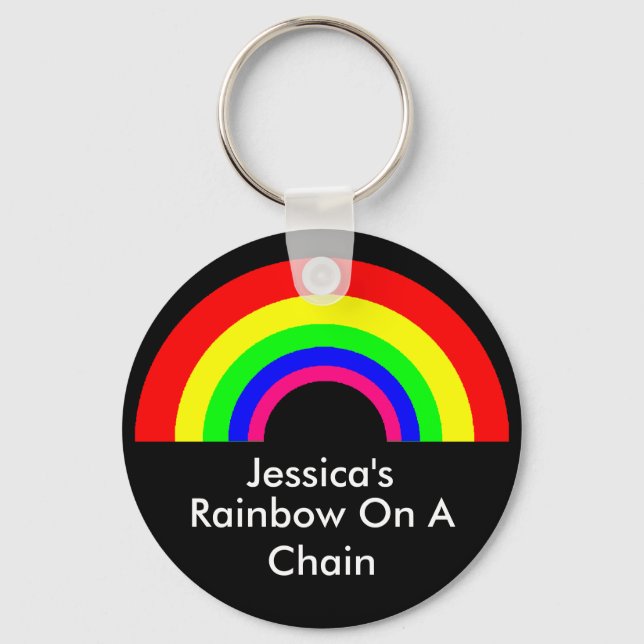 Chaveiro Arco-Íris PERSONALIZADO Em Cadeia (Frente)