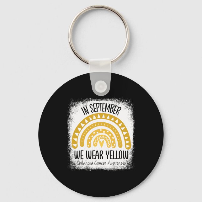 Chaveiro Arco-Íris setembro Vestimos Cancer Amarelo (Frente)