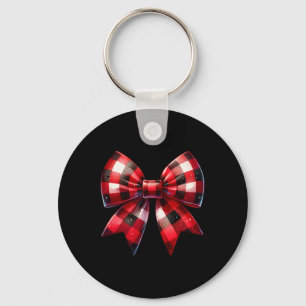 Chaveiro Arco Natal Coquette Xadrez Vermelha Buffalo Xmas M