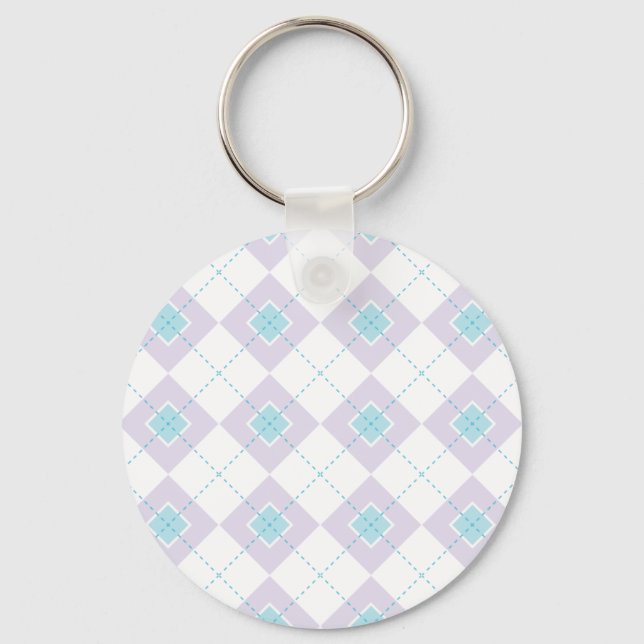 Chaveiro Argyle azul e roxo (Frente)
