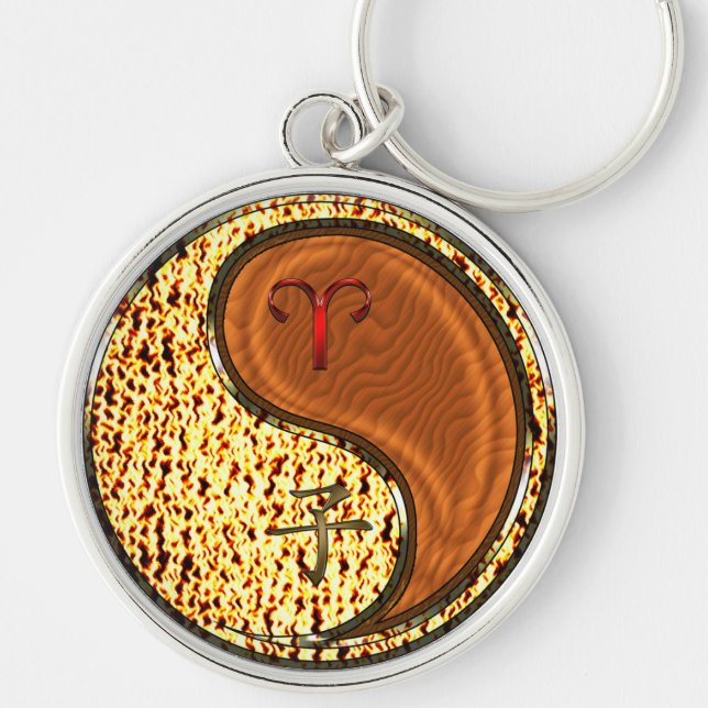 Chaveiro Áries & Rato de Madeira (Frente)