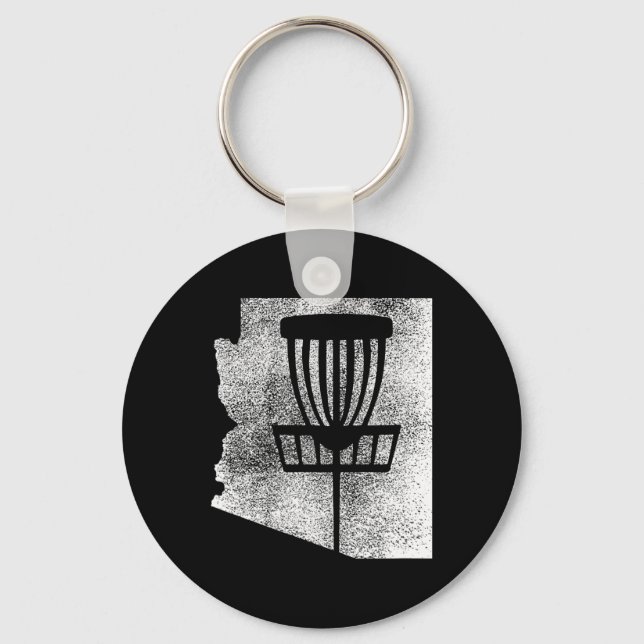 Chaveiro Arizona Disc Golf Estado Com Gráfico Distress Sket (Frente)