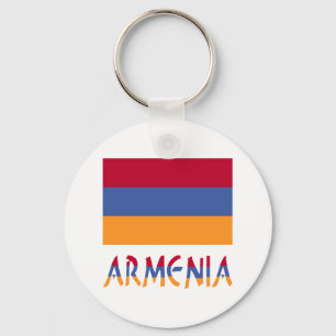 Chaveiro Armênio: Bandeira e Armênia em cores de bandeira