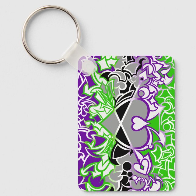 Chaveiro Aroace Radioative Pride Flag Squiggles (Frente)