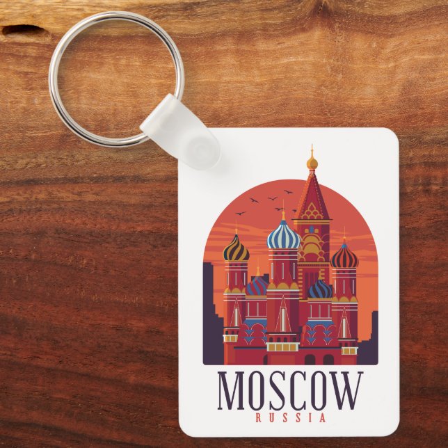 Chaveiro Arquitetura Kremlin Rússia Moscou Vintage (Frente)