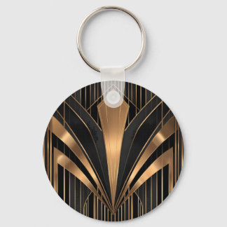 Chaveiro Art Deco Gold Sunburst Luxury Geometry