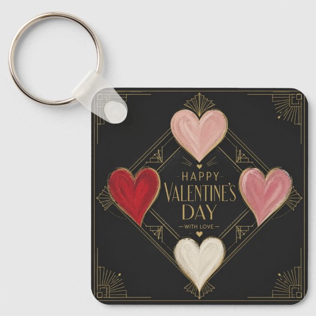 Chaveiro Art Deco Hearts of Passion (Frente)
