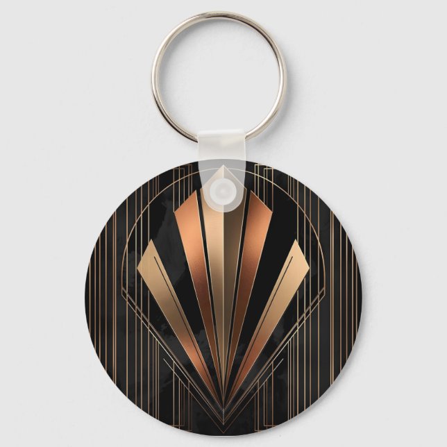 Chaveiro Art Deco Metallic Geometric Elegance (Frente)