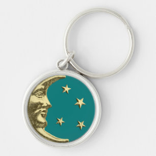 Chaveiro Art Deco Moon e Stars - Teto e Dourado