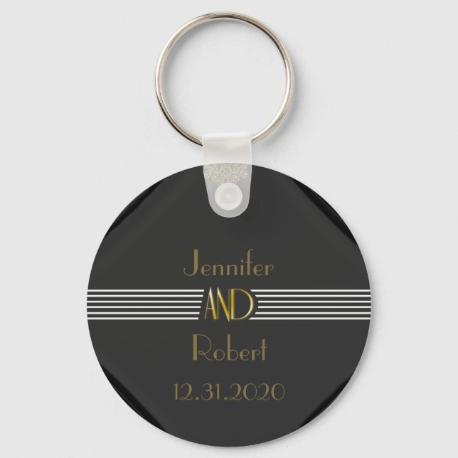 Chaveiro Art Deco Posh Wedding (Frente)