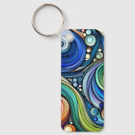 Chaveiro Art Deco Swirl Abstrato