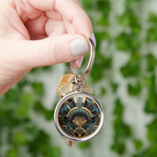 Chaveiro Art Deco Vintage Geométrico Elegante