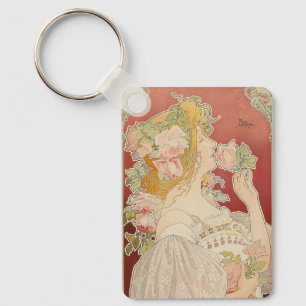 Chaveiro Art Nouveau Belle Époque Senhorita Rosas Livemont
