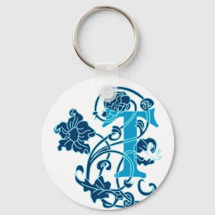 Chaveiro Art Nouveau Monograma Floral T