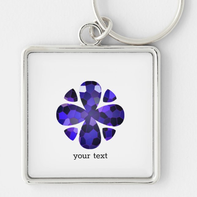 Chaveiro Arte a cores, azul (Frente)