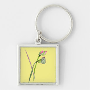 Chaveiro Arte budista da flor rosa Lotus Zen
