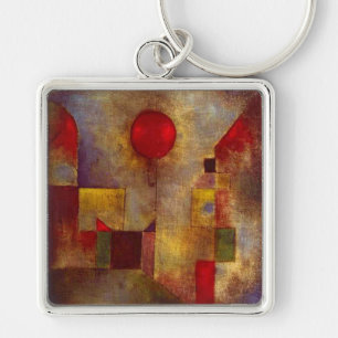 Chaveiro Arte Colorida Abstrata Balão Vermelho Paul Klee 