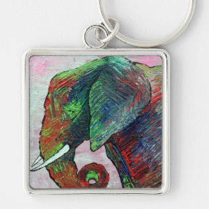 Chaveiro Arte colorida do elefante