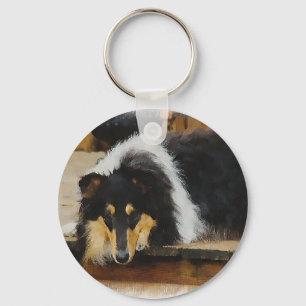 Chaveiro Arte com Presentes Collie de três cores