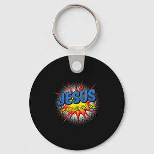 Chaveiro Arte Cômica Jesus Cristão É Meu Super-Herói P