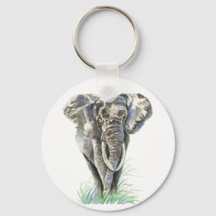 Chaveiro Arte da natureza animal de elefante africano da