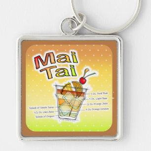 CHAVEIRO ARTE DA RECEITA DO COCKTAIL DO MAI TAI
