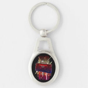 Chaveiro Arte de Alto-Falante Neon com Música Retro Colorid