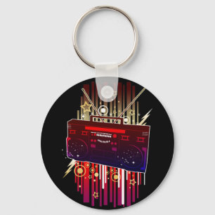Chaveiro Arte de Alto-Falante Neon com Música Retro Colorid