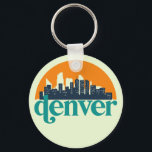 Chaveiro Arte De Arte De Desenho De Denver Colorado City Sk<br><div class="desc">Design com lindas linhas do horizonte, atração turística e arte de paisagem urbana, arranha-céu Legal e ilustração da silhueta de construção para turistas e viajantes. Perfeito como lembrança para trazer de volta para casa quando viaja pelo mundo. Guarde a memória do seu viagem e as suas férias com a família...</div>