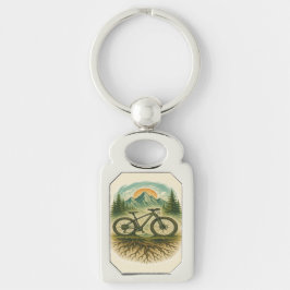 Chaveiro Arte de Aventura de Bicicleta de Montanha na Natur